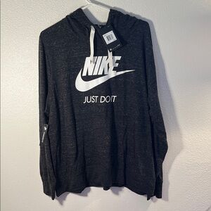 Nike Black Hoodie with White Logo